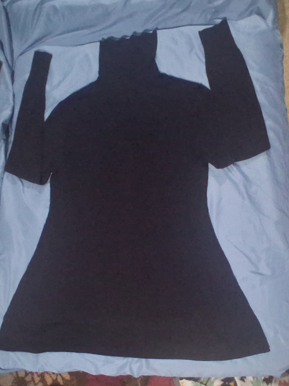 Apt 9 Black Long Sleeve Midi Dress A Line Casual Very Soft Comfy with Turtleneck